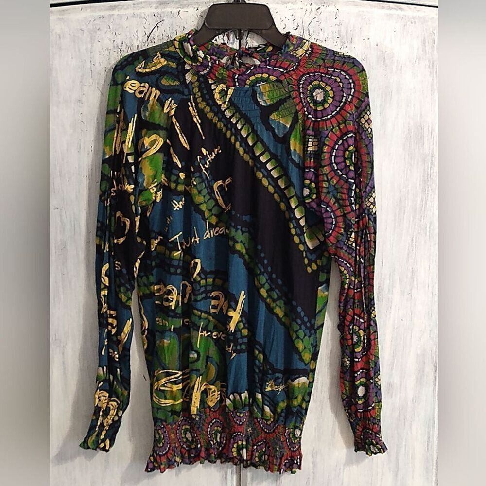 Desigual  artsy vintage tie large top boho multicolor